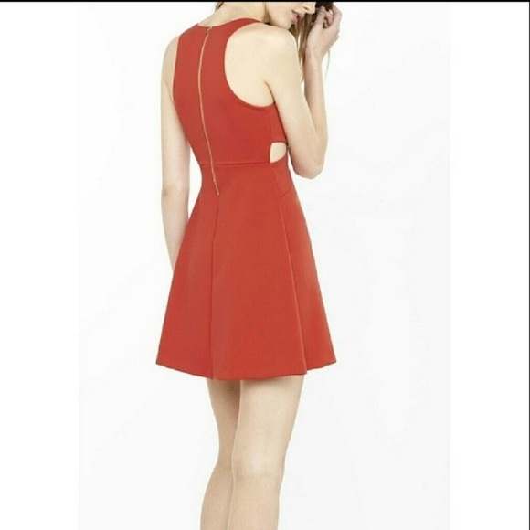 Express Red Cut-Out Dress - Picture 2 of 5
